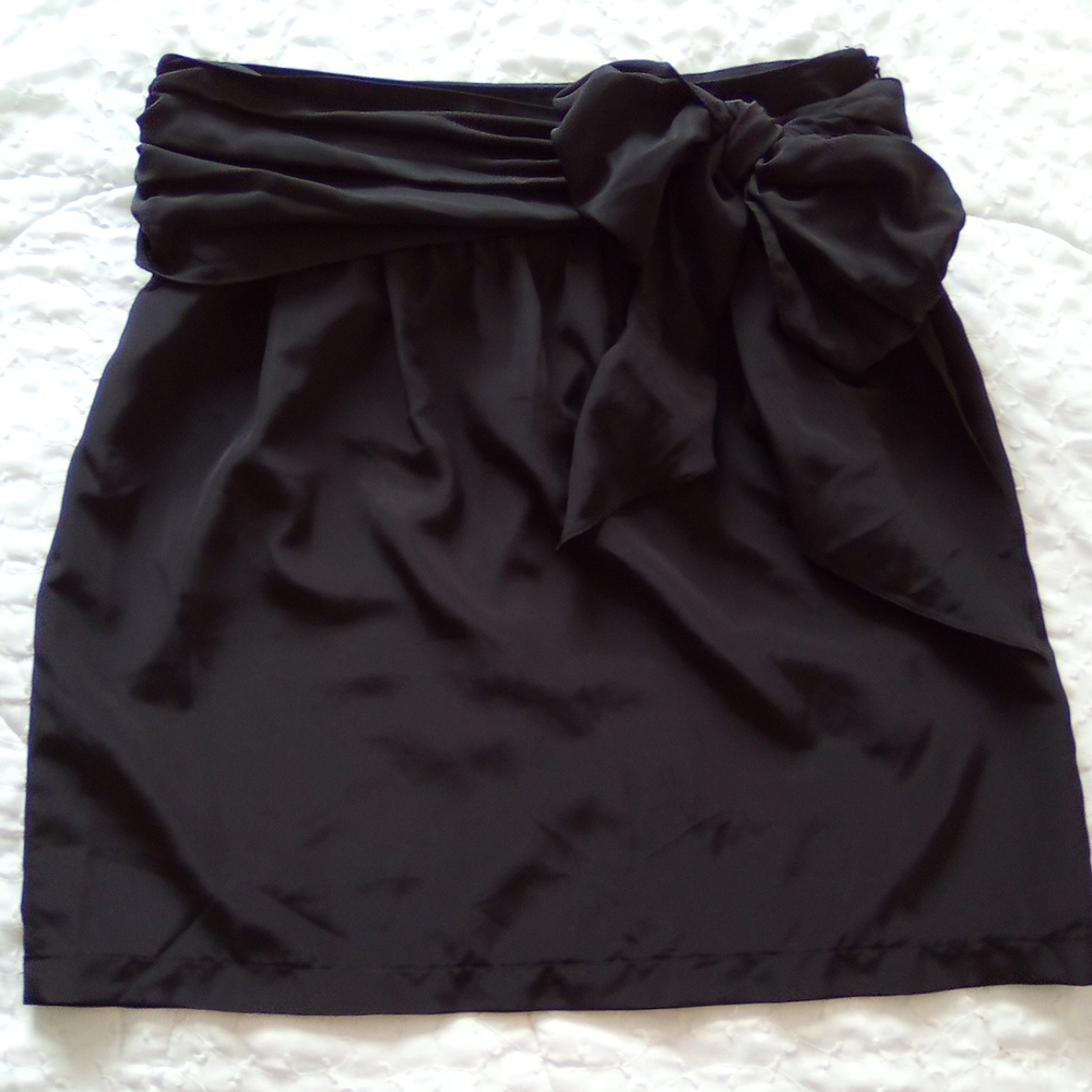 Anna & Gracie Skirt Women's Size XL Black Flowy Sash Waist Tie Style Party